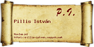 Pillis István névjegykártya